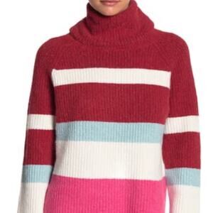 NWT Abound Multi Stripe Turtleneck Sweater Cozy Medium